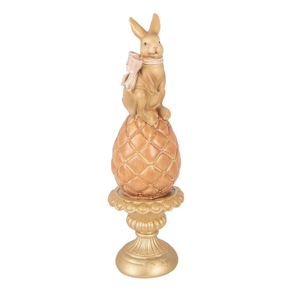 Decoration Statue Rabbit Ø 8x27 cm Brown Plastic by Clayre & Eef.