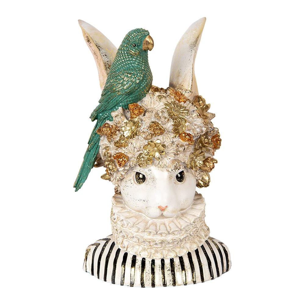 Dekorationsbild Kaninchen 23x21x35 cm beige Kunststoff von Clayre & Eef.