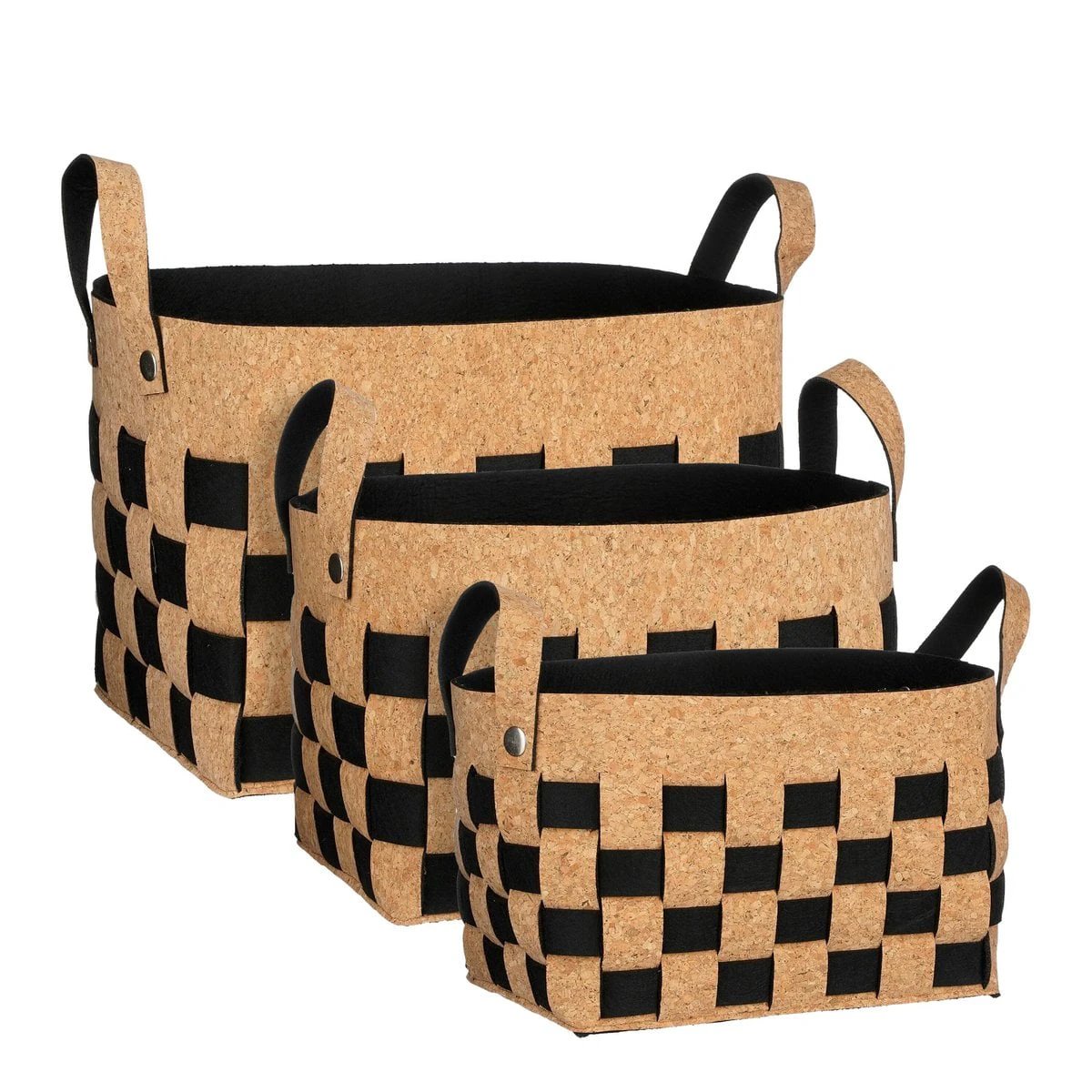 Storage basket set Black by Mica Decorations