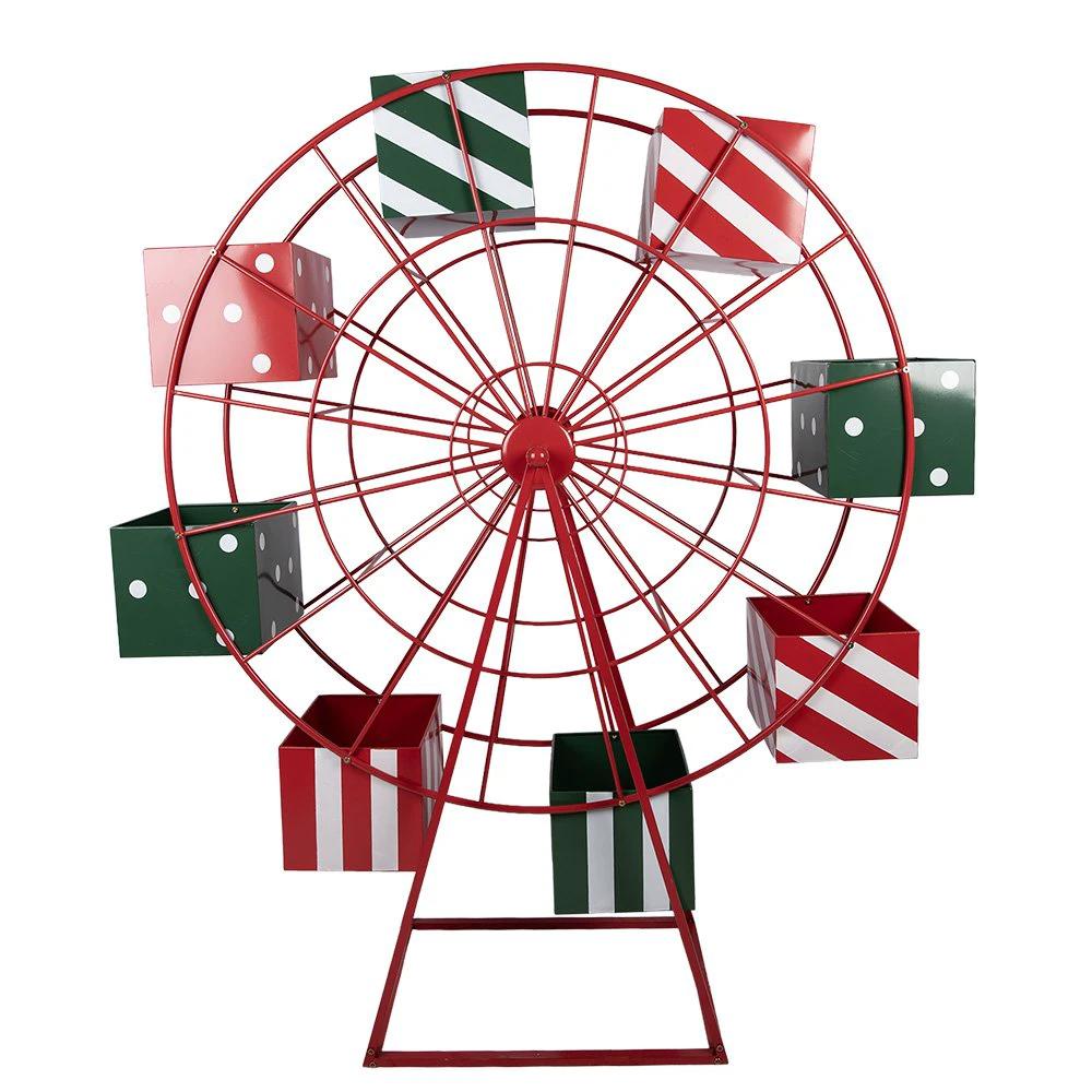 Weihnachtsdekoration Riesenrad aus rotem Metall von Clayre & Eef.