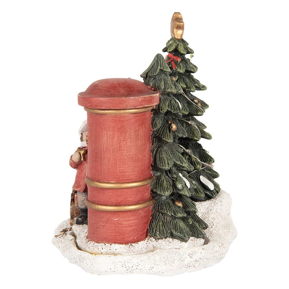 Christmas decoration with LED lighting child 16x12x14 cm red plastic by Clayre & Eef.