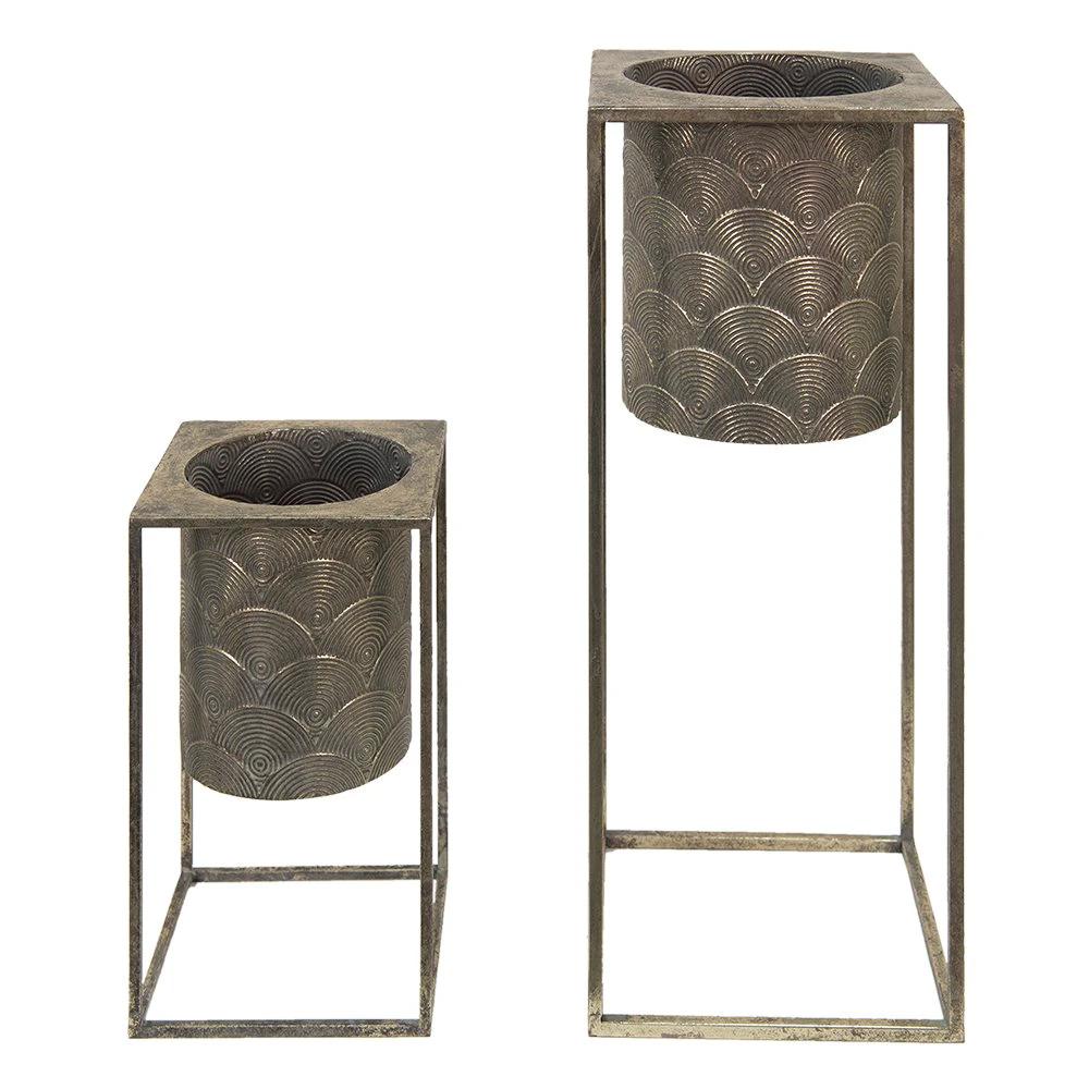 Decoration plant holder (2) 25x25x62 cm / 20x20x34 cm by Clayre & Eef.