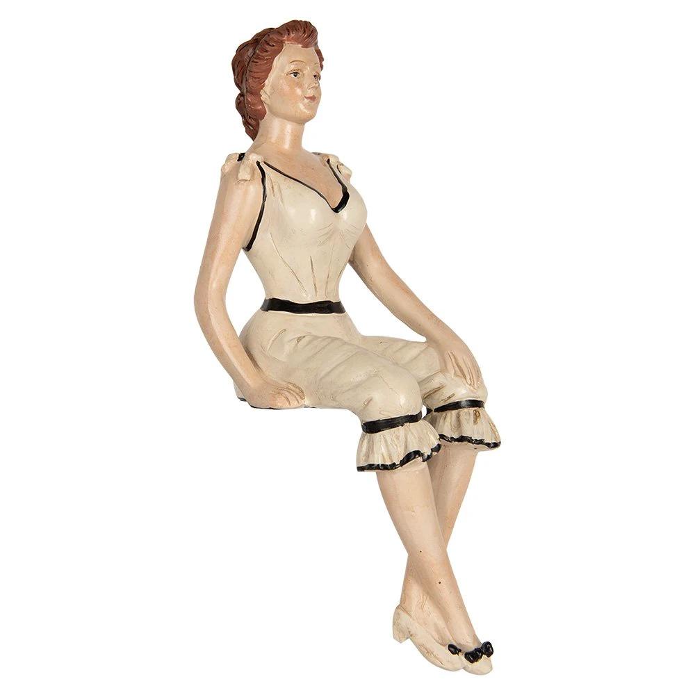 Dekorationsbild Frau 12x10x29 cm beige aus Kunststoff von Clayre & Eef.