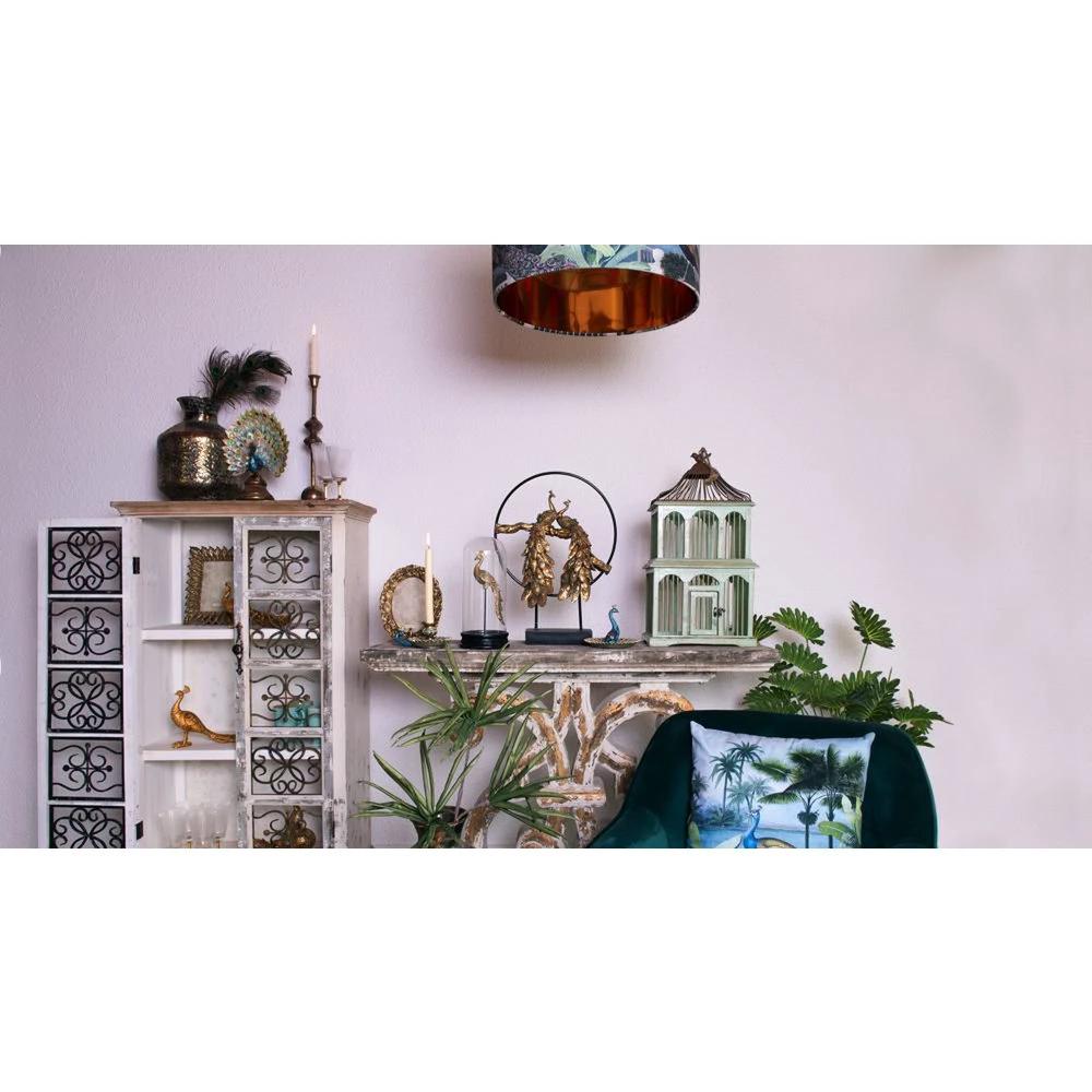 Image Pauw 22x12x30 cm Blue gold -colored plastic home accessories by Clayre & Eef.