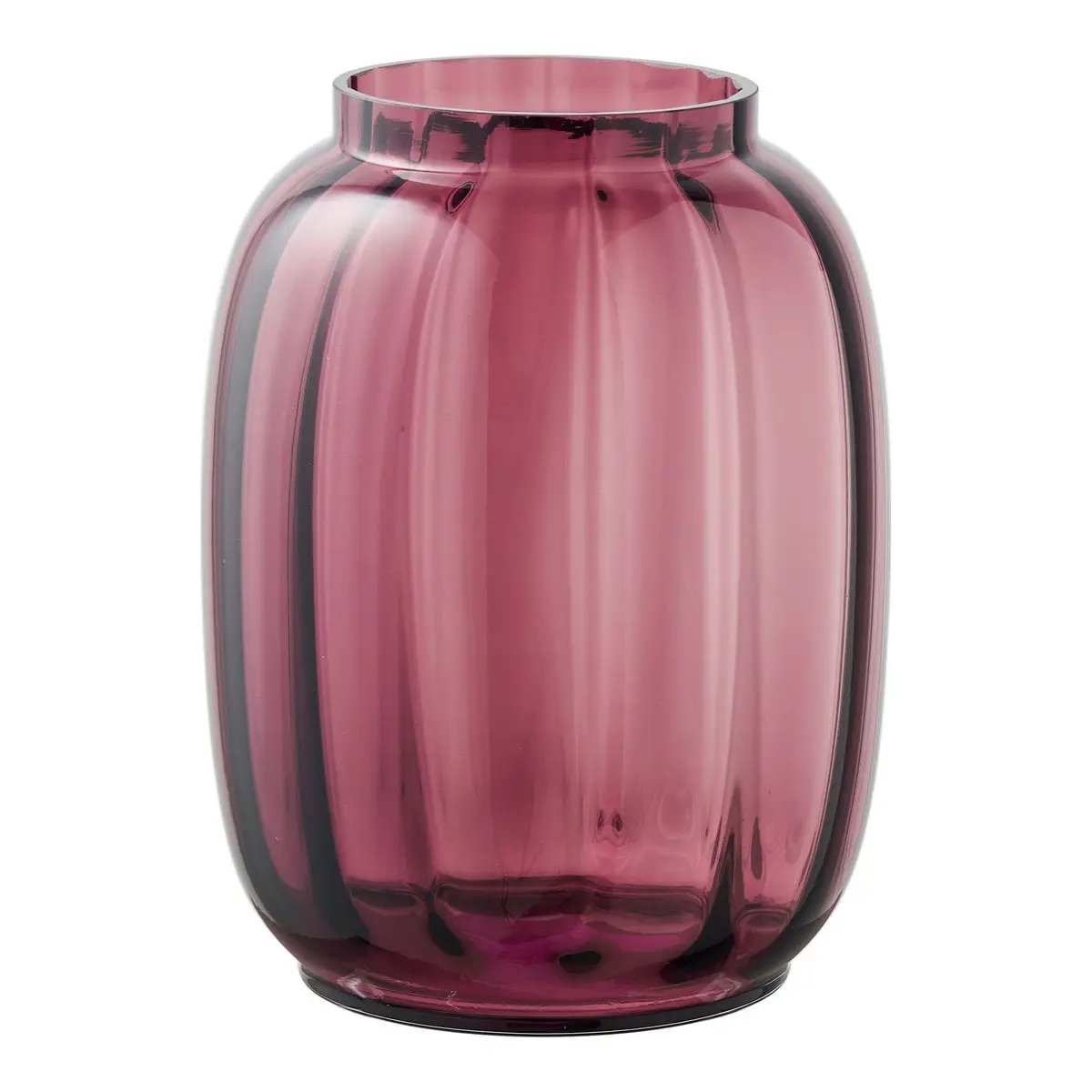 Vase, mouth blown glass, smoked red, ø17x21 cm by EMIRELLE