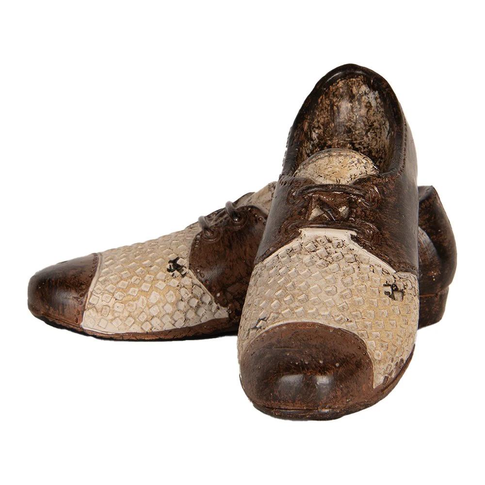 Decoration image shoe 12x11x8 cm brown plastic by Clayre & Eef.