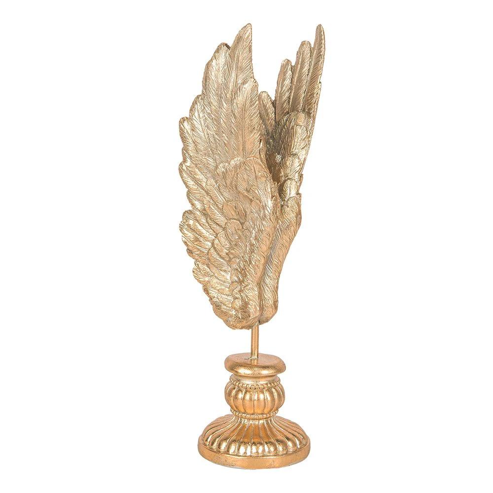 Decoration image wings 10x10x33 cm gold -colored plastic by Clayre & Eef.