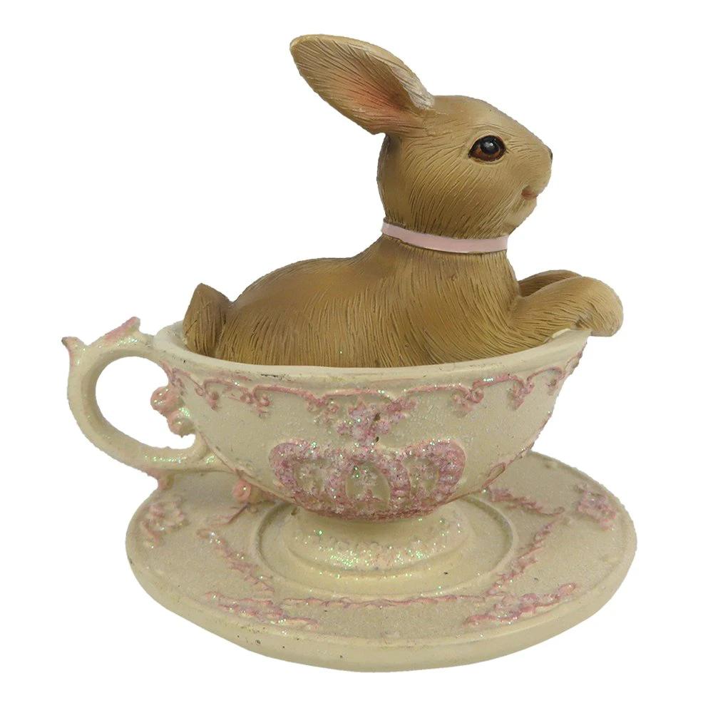 Decoration Rabbit Brown 8x7x8 cm by Clayre & Eef.