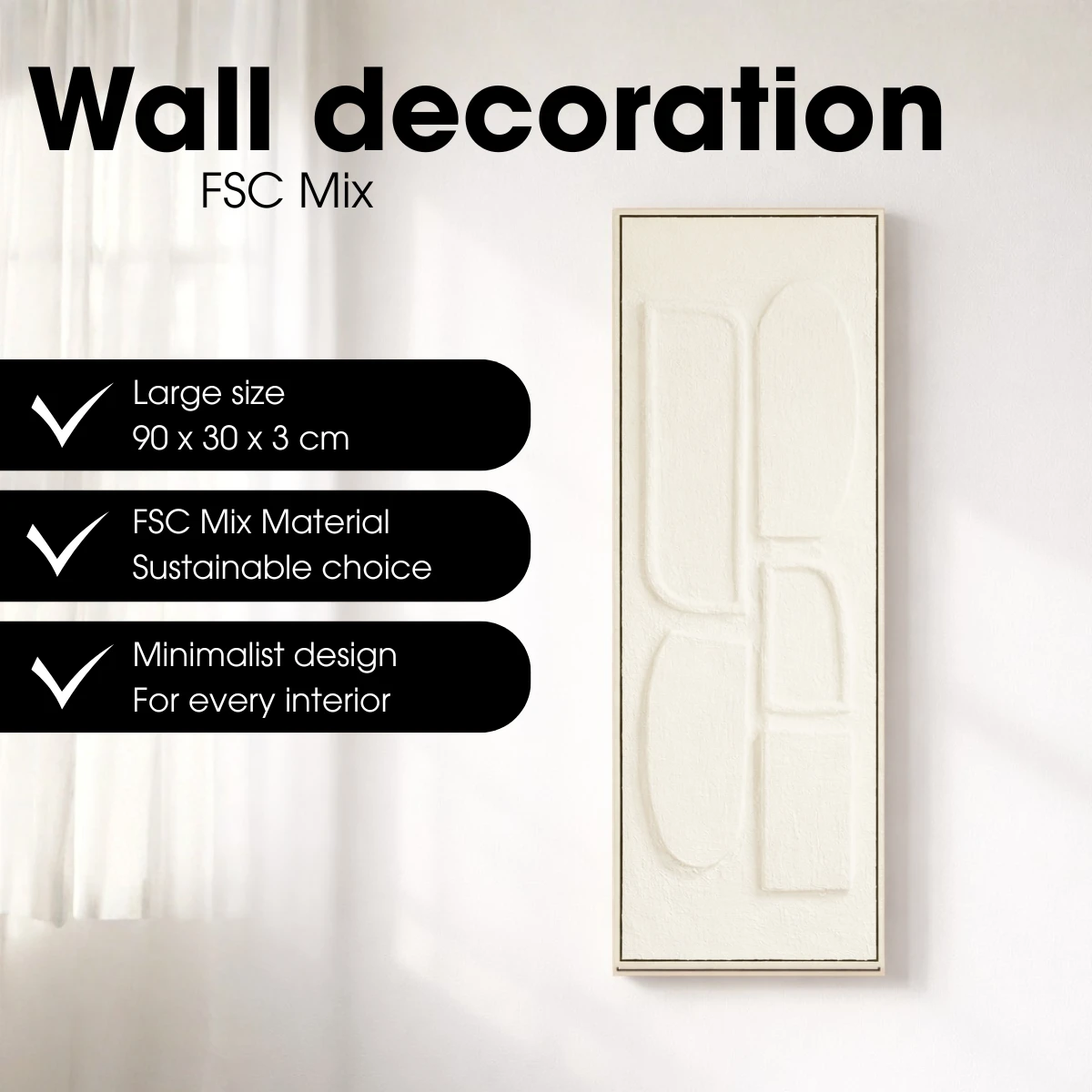 Wall decoration Off-white by Mica Decorations