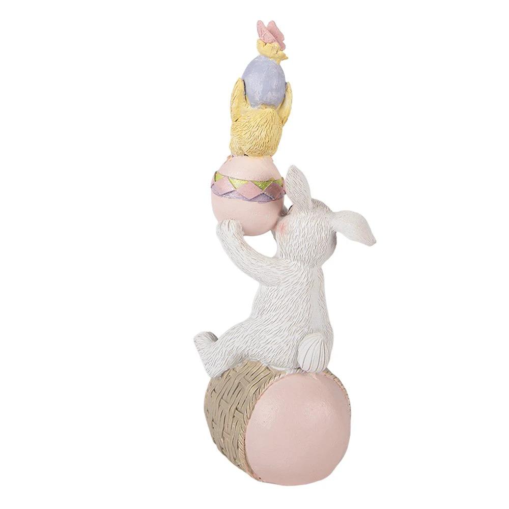 Decoration Statue Rabbit 8x6x19 cm White Plastic by Clayre & Eef.