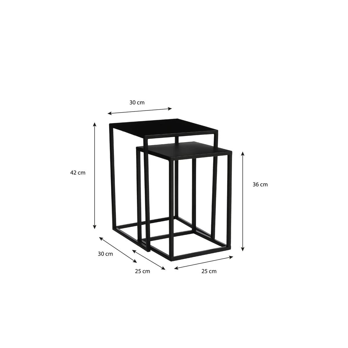 Side table set Goa Black by Mica Decorations