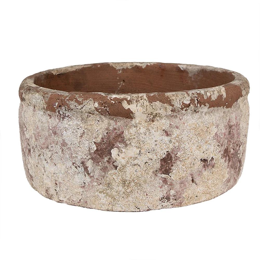 Blumentopf Ø 23x11 cm Beige Braun Terrakotta von Clayre & Eef.