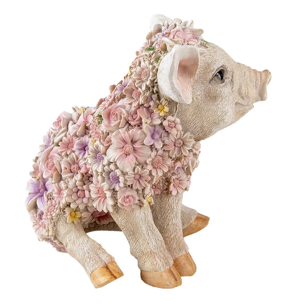 Image pig 24x16x23 cm pink plastic pig home accessories by Clayre & Eef.