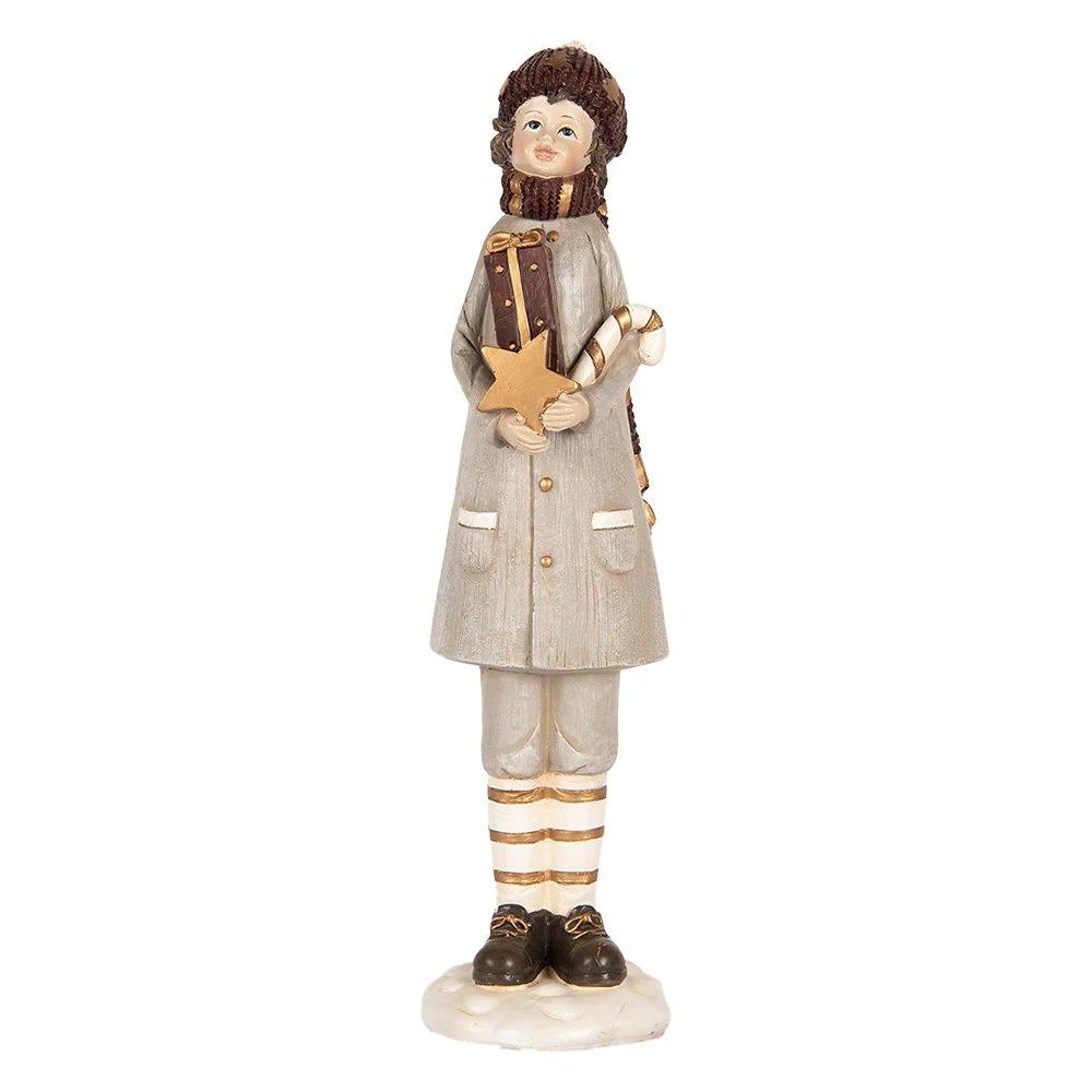 Decoration image child 8x8x30 cm gray plastic by Clayre & Eef.