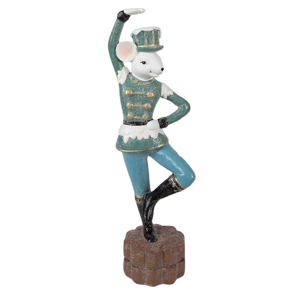 Sculpture Mouse 26 cm Blue Polyresin Decoration Sculpture by Clayre & Eef.