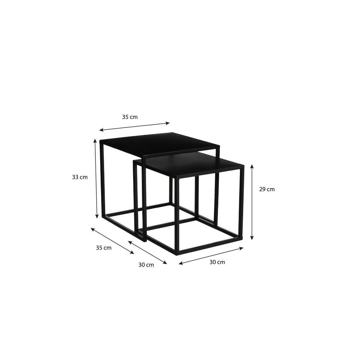 Side table set Goa Black by Mica Decorations