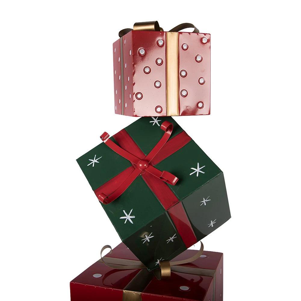 Christmas Decoration Image Gift 36x36x90 cm Red Green Metal by Clayre & Eef.