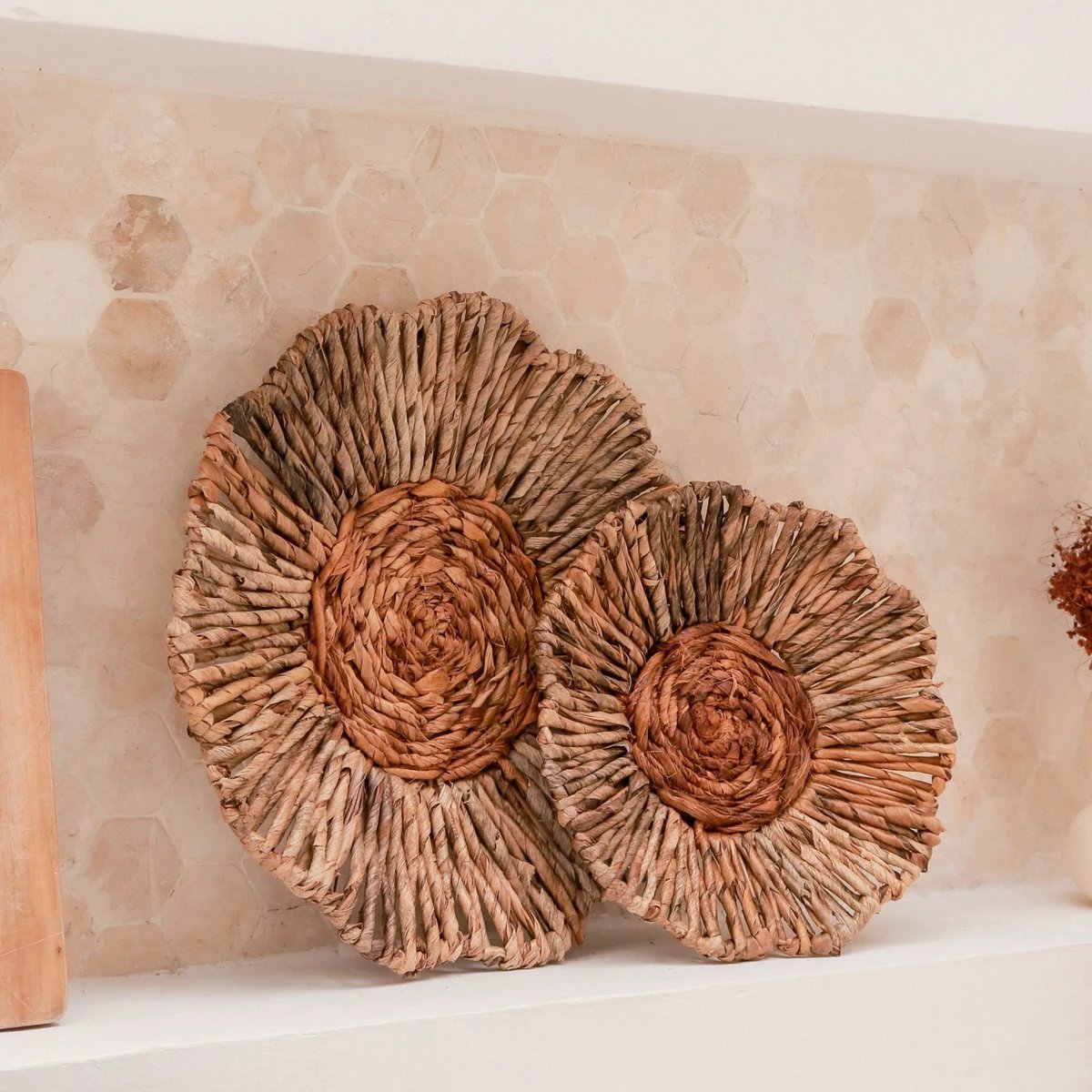 Wall Decor or Bowl MELAYA Wall Basket made of Banana Fibre (2 sizes) by Soeji