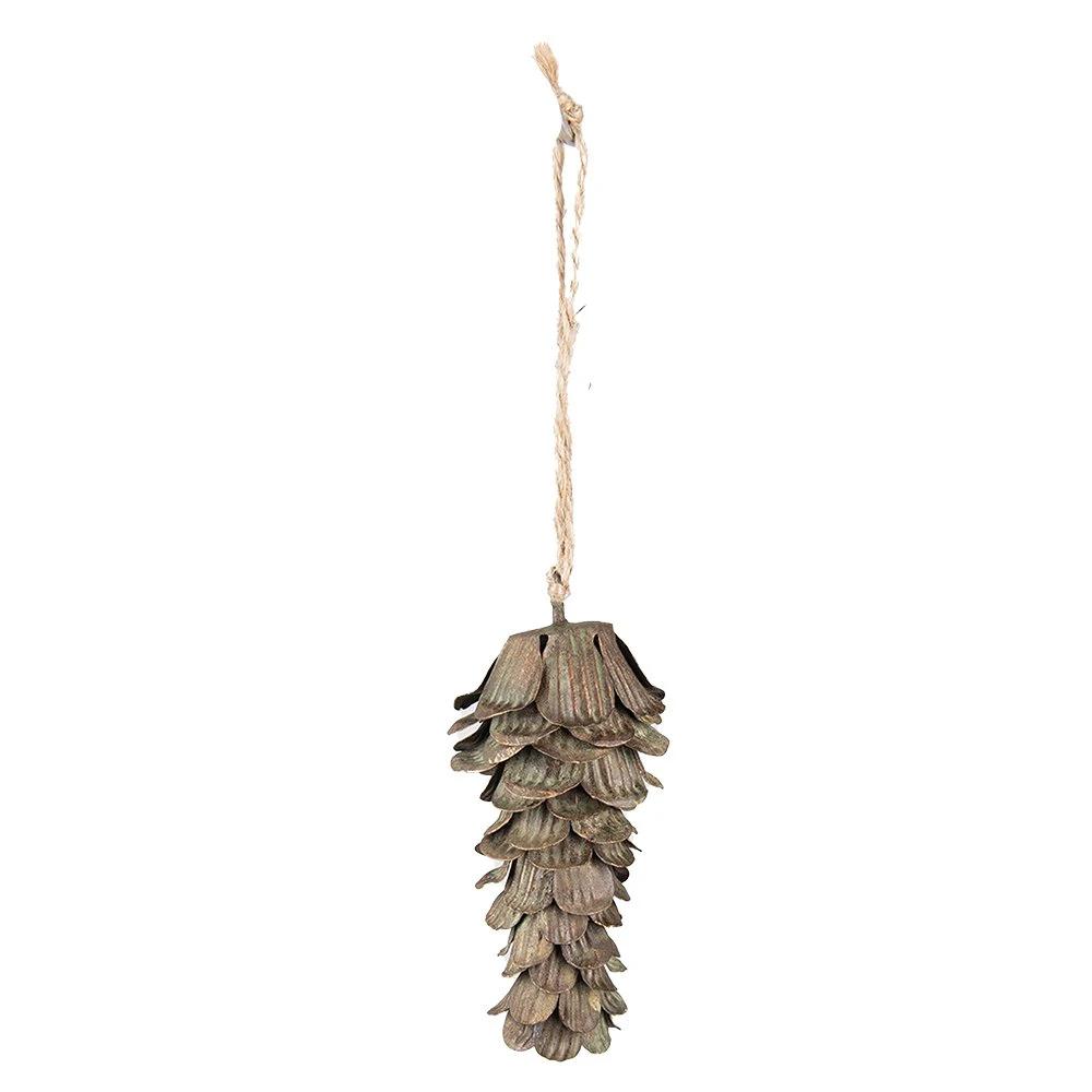 Decoration pendant pine cone 5x5x12 cm by Clayre & Eef.