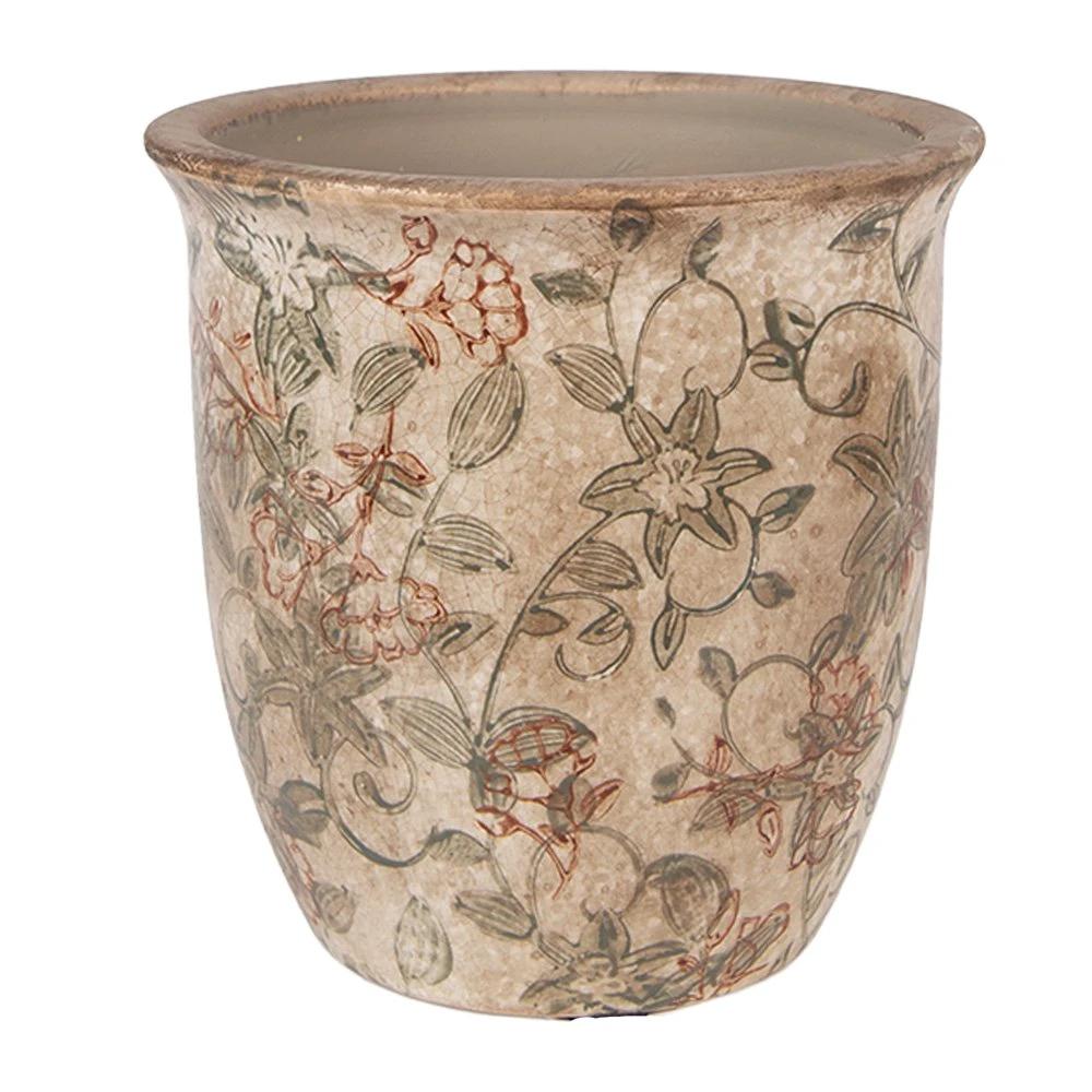 Blumentopf Ø 13x13 cm Beige Keramik von Clayre & Eef.