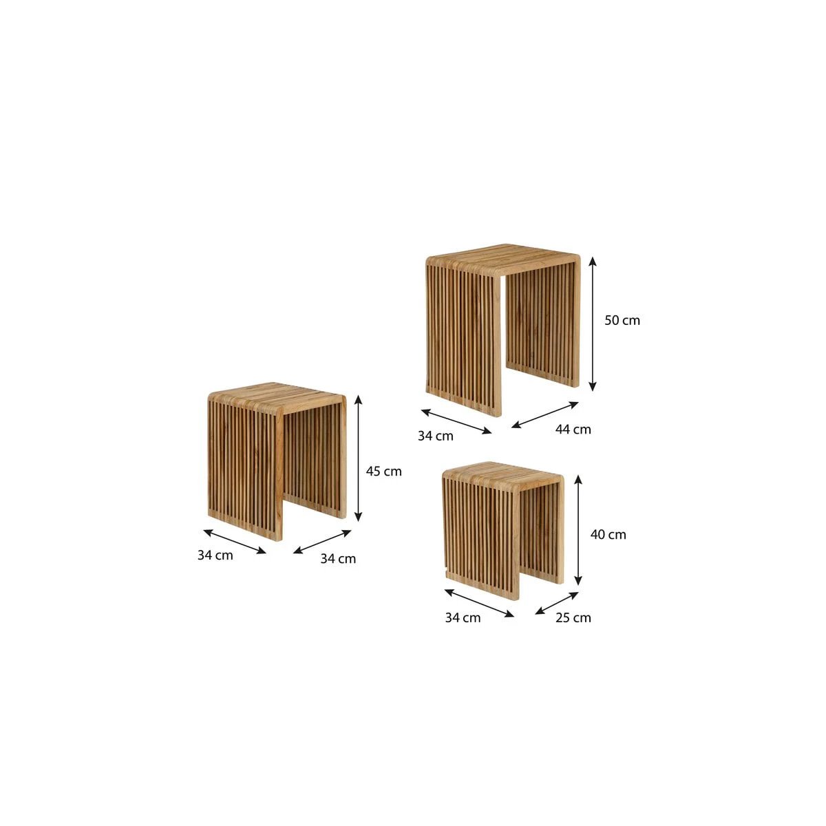 Side table set Yonker Brown by Mica Decorations