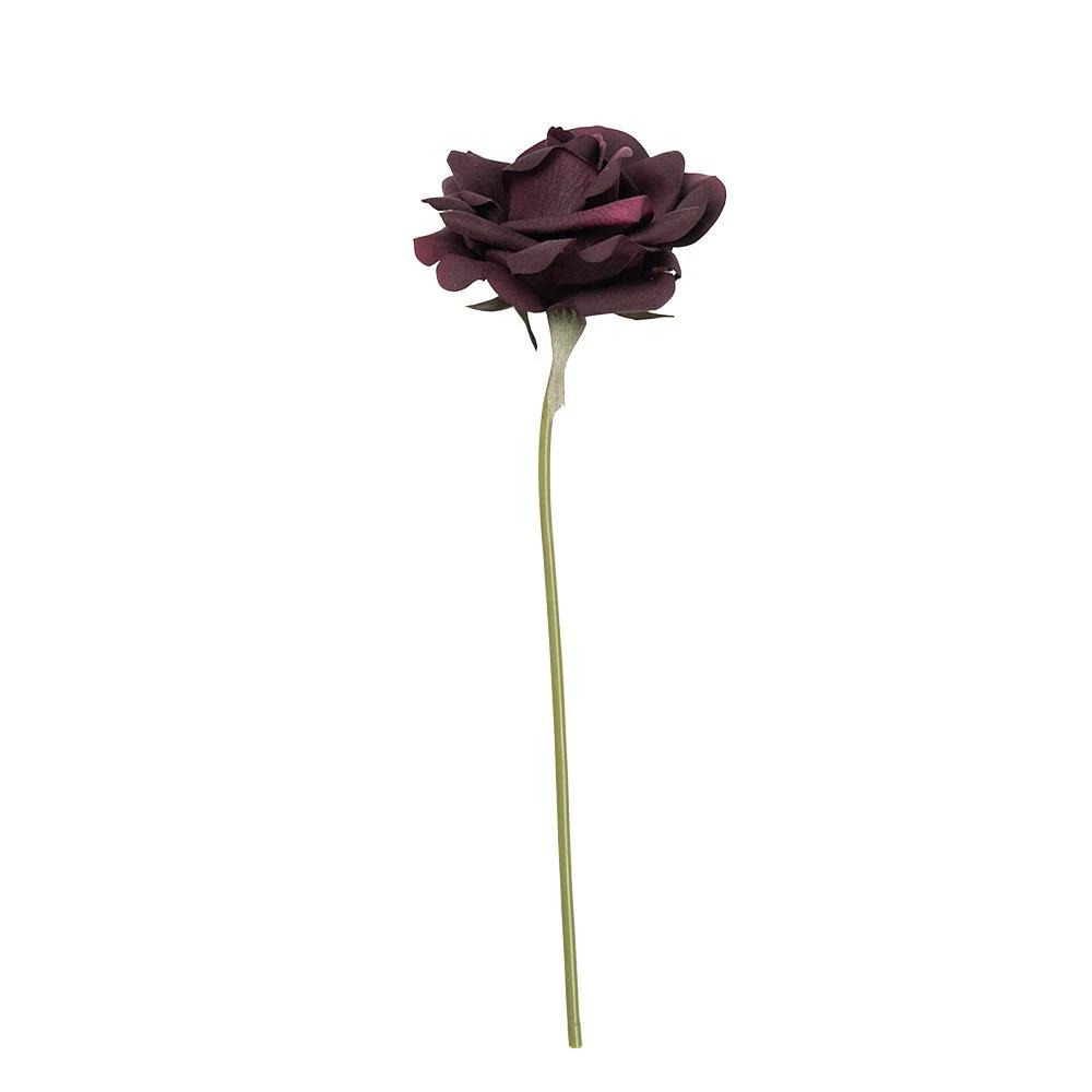 Artificial flower Rose 35 cm Purple Plastic by Clayre & Eef.