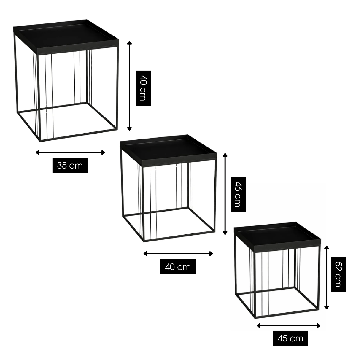 Side table Beth Black by Mica Decorations
