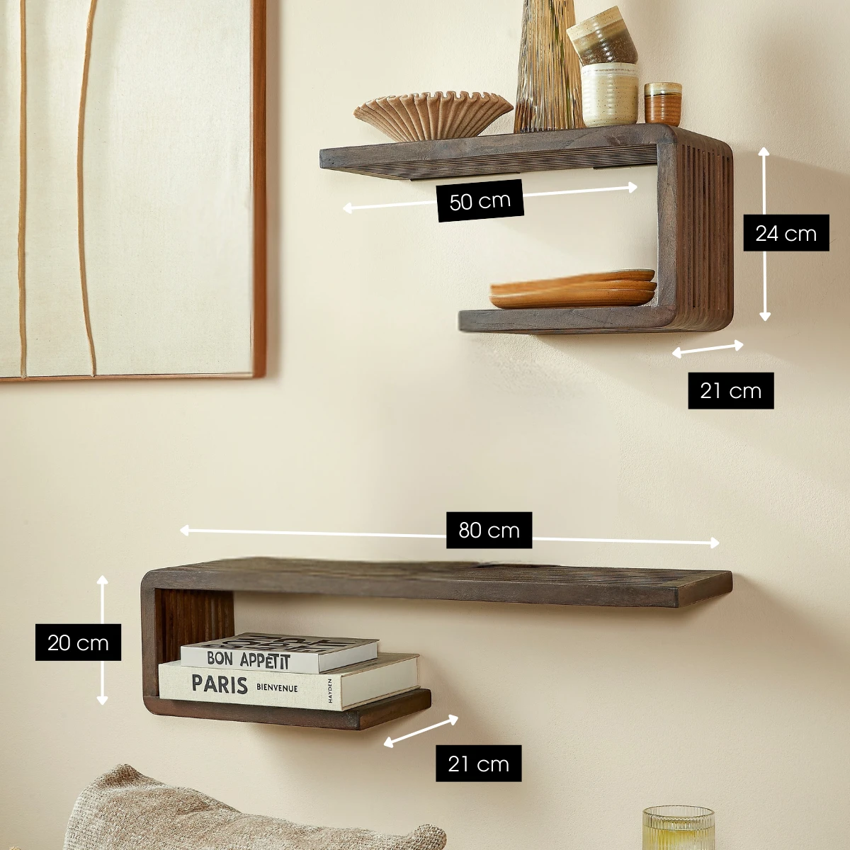 Wall shelf Dark brown by Mica Decorations