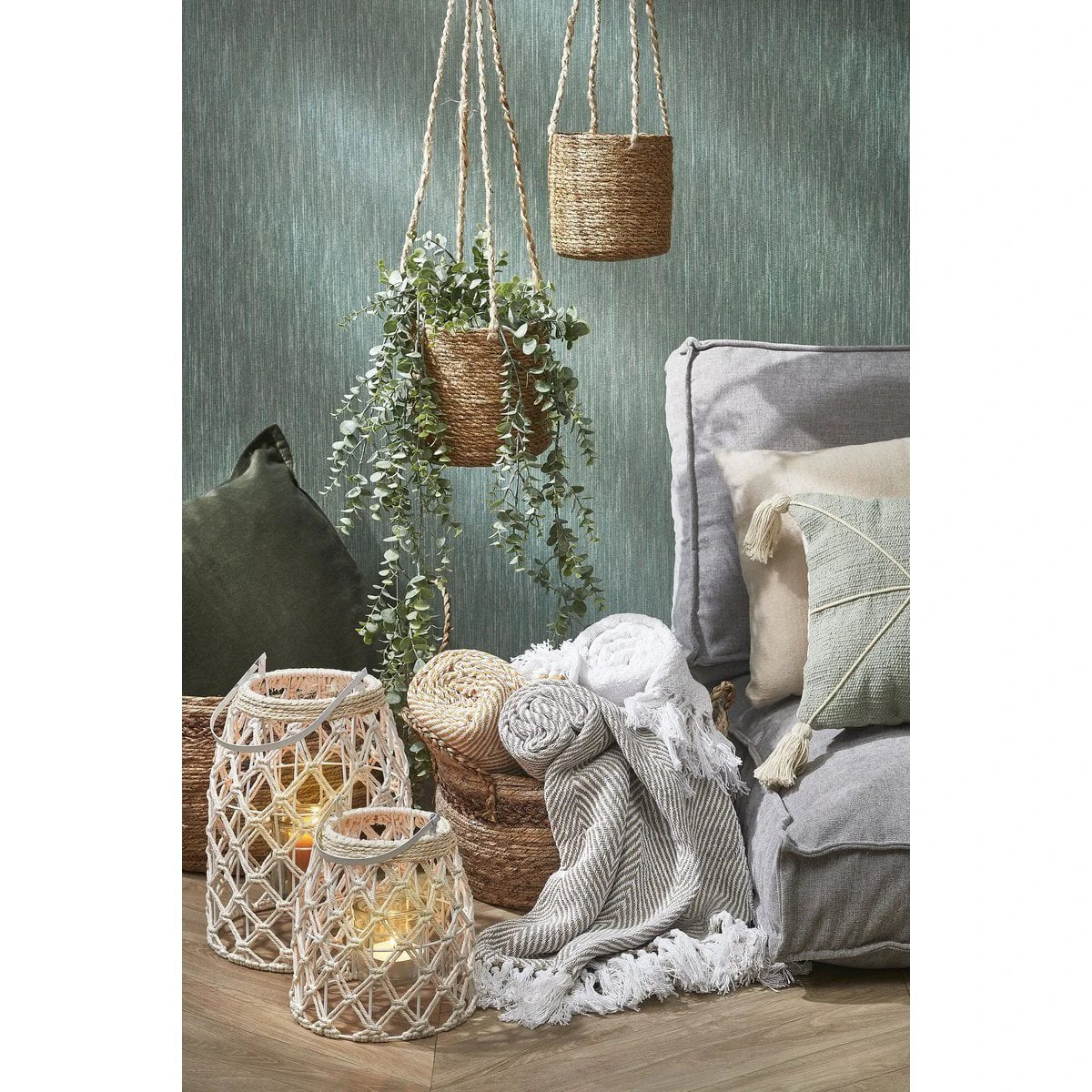 Artificial hanging plant Green by Mica Decorations