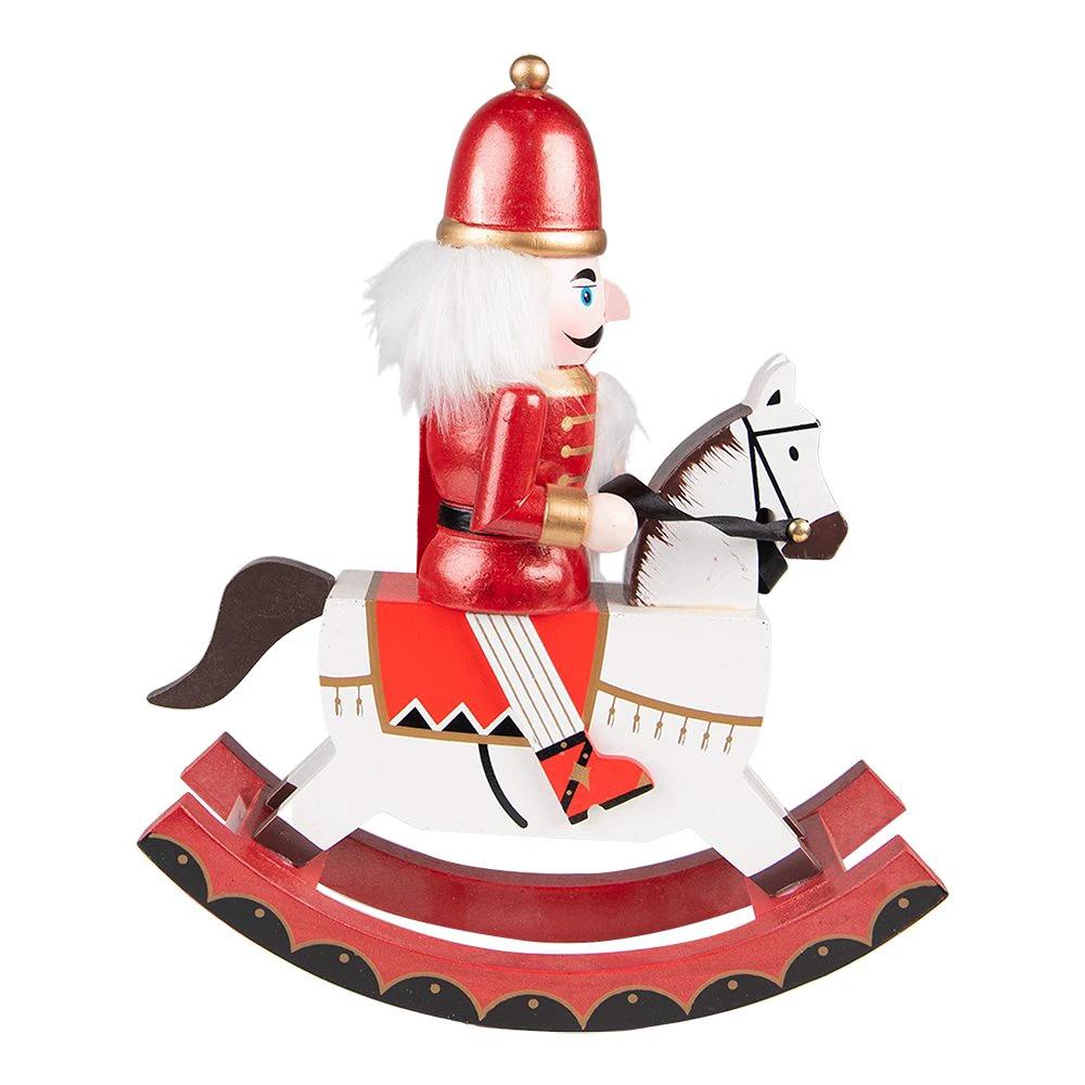 Decoration nutcracker on rocking horse 24x9x30 cm by Clayre & Eef.