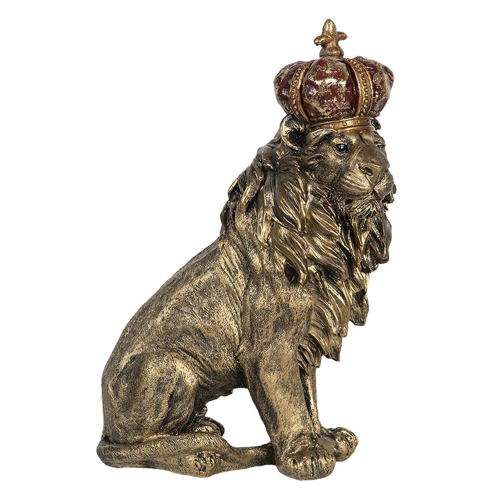 Image Lion 25x13x38 cm Gold colored polyresin home accessories by Clayre & Eef.