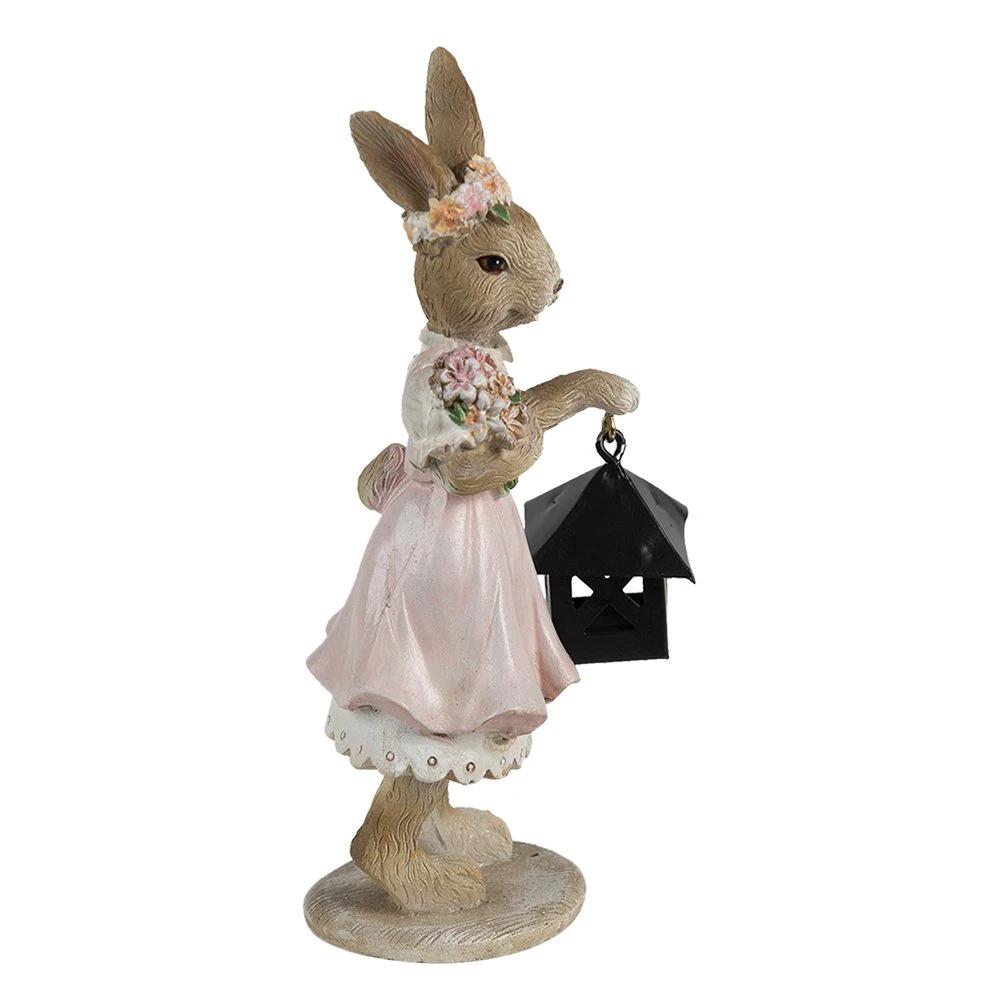 Figur Rosa-Beige, Polyresin 7x6x14 cm von Clayre & Eef.