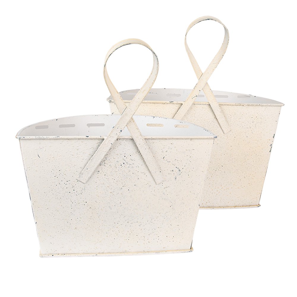 Decoratie planthouder (2) 33x17x35 / 29x15x32 cm by Clayre & Eef.