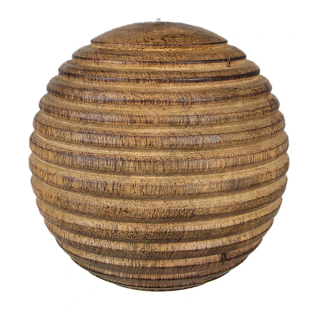 Christmas bauble Ø 12 cm Brown Wood Christmas tree decorations by Clayre & Eef.