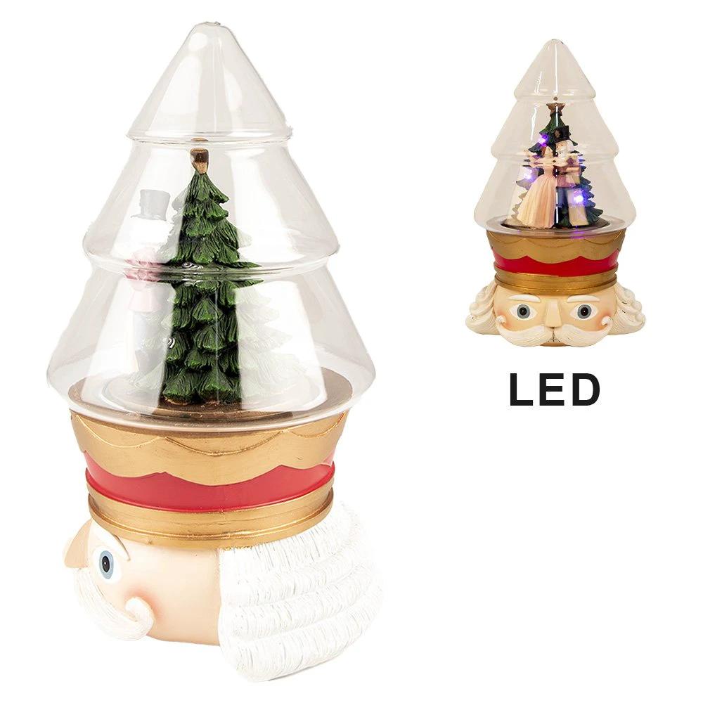 Bell jar with nutcracker and LED 15x13x24 cm / 2xAAA by Clayre & Eef.
