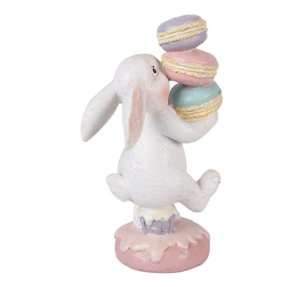 Decoration Statue Rabbit 8x6x14 cm White Plastic by Clayre & Eef.