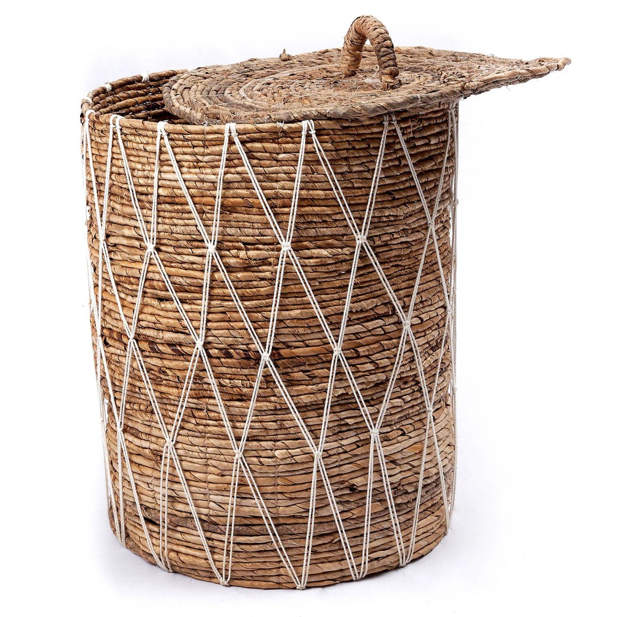 Laundry Basket with Lid KISA made from Banana Fibre by Soeji