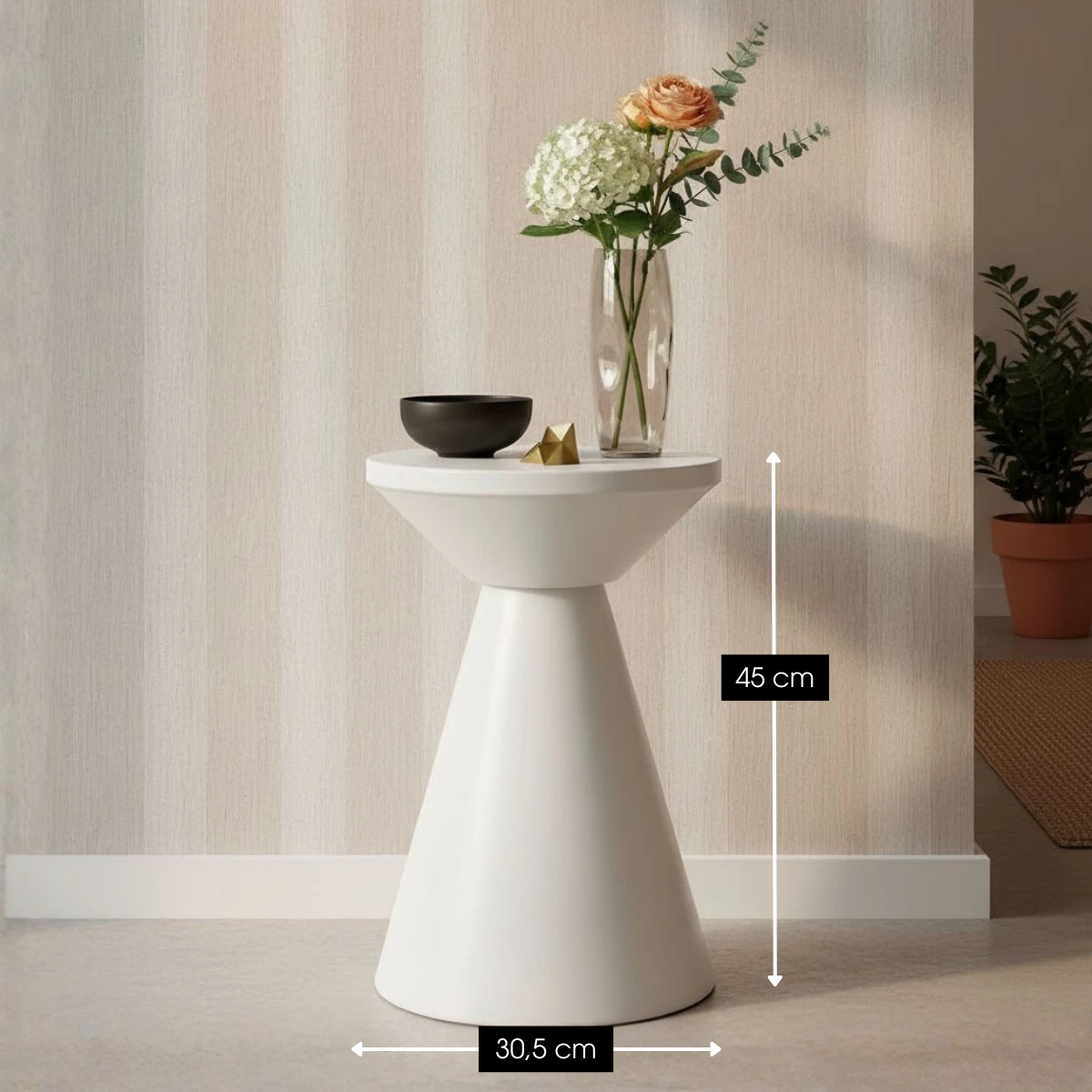 Side table Jim Off-white by Mica Decorations