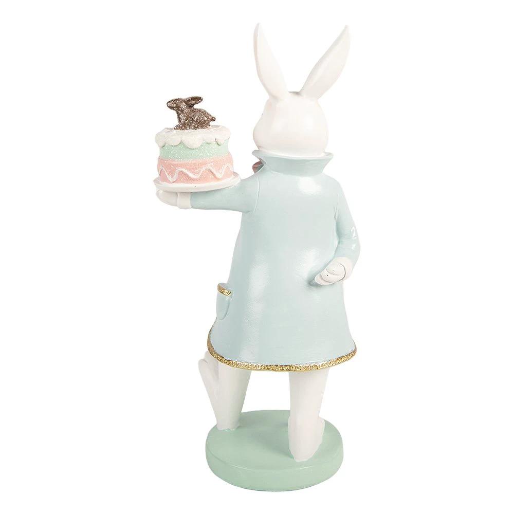 Decoration Statue Rabbit 13x11x28 cm White Plastic by Clayre & Eef.