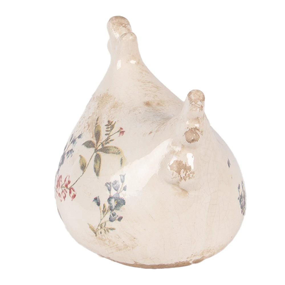 Decoration Statue Chicken 12x11x13 cm Beige Ceramic by Clayre & Eef.
