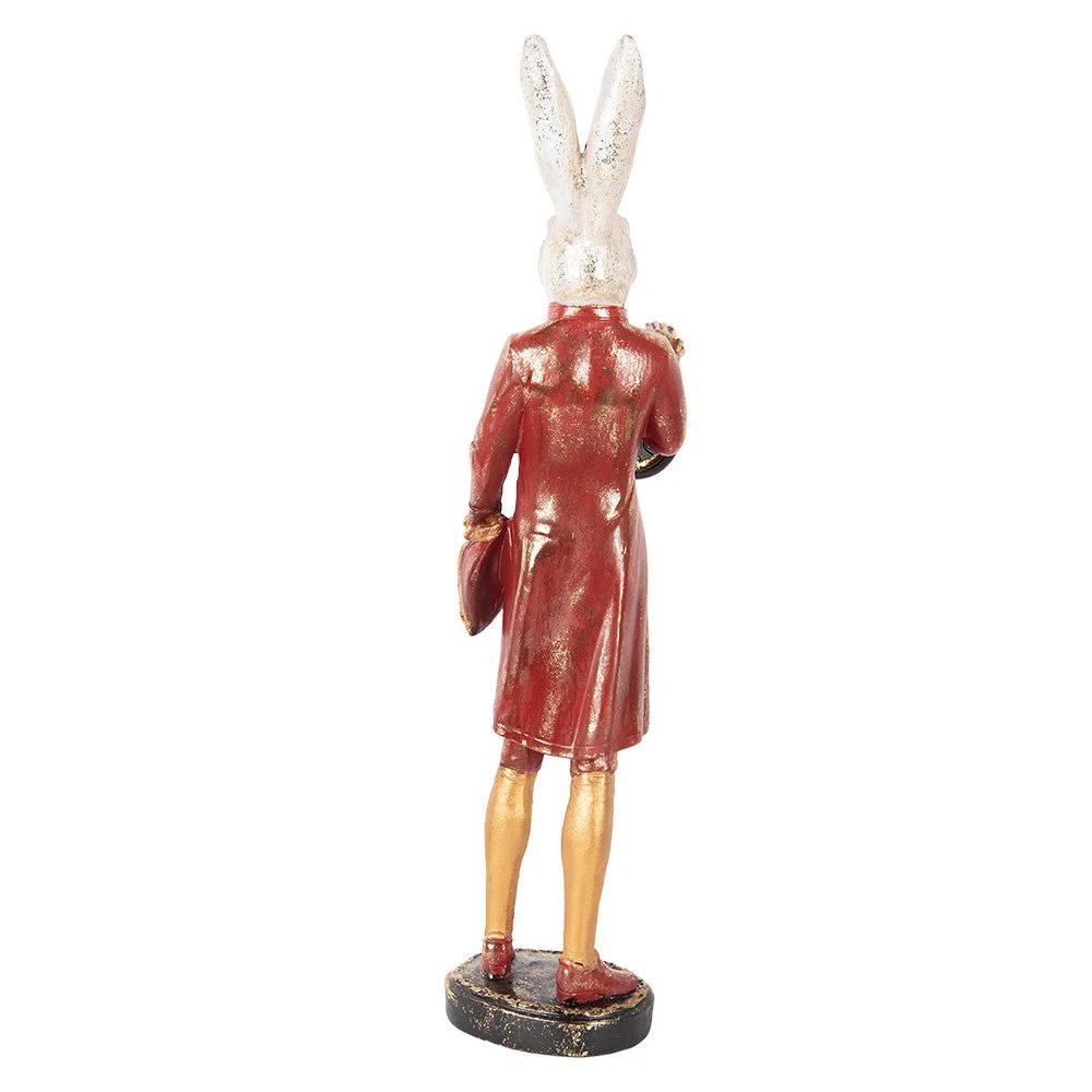 Decoration image rabbit 72 cm beige gold colored plastic clock by Clayre & Eef.