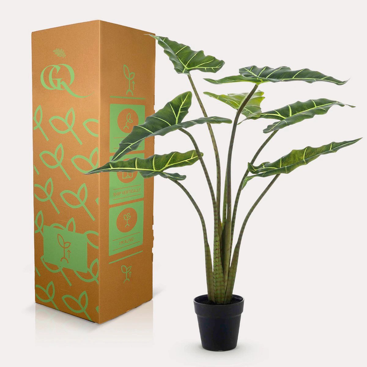 Kunstpflanze – Alocasia Frydek – Elefantenohr – 100 cm von Green boutiQ