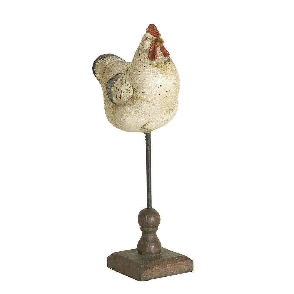Bild Huhn 13x8x32 cm Beige Polyresin Wohnaccessoires von Clayre & Eef.