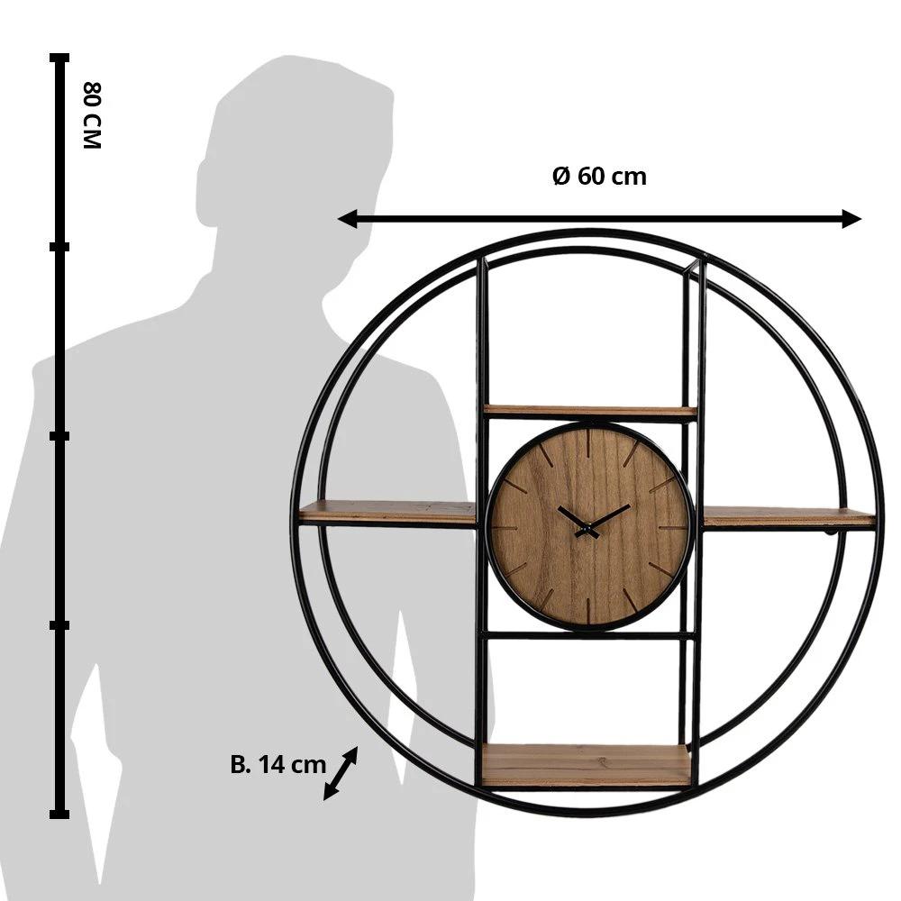 Wall clock / wall rack Ø 60x14 cm / 1xaa by Clayre & Eef.