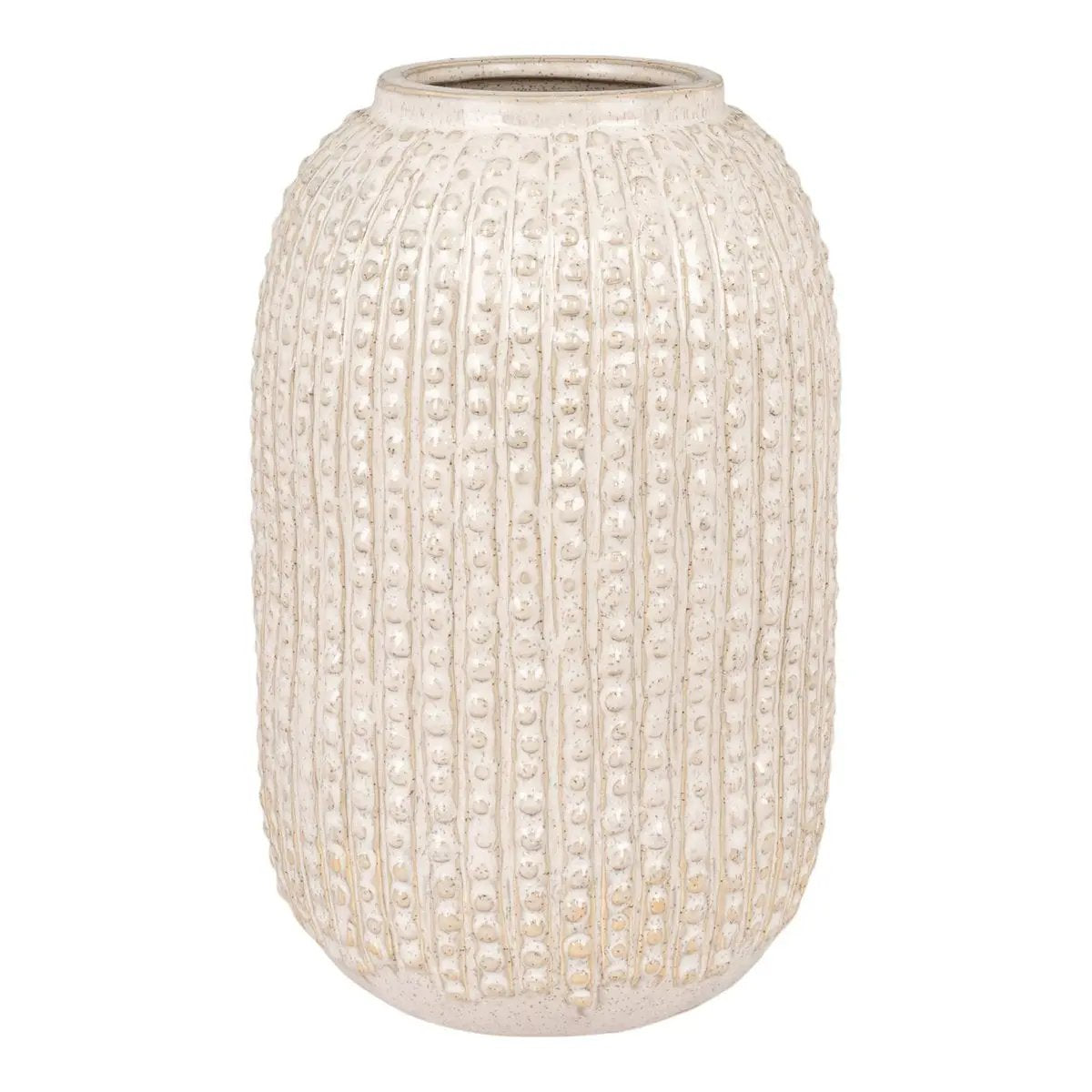 Vase - Beige, Stoneware, Ø16x25.5 cm by EMIRELLE