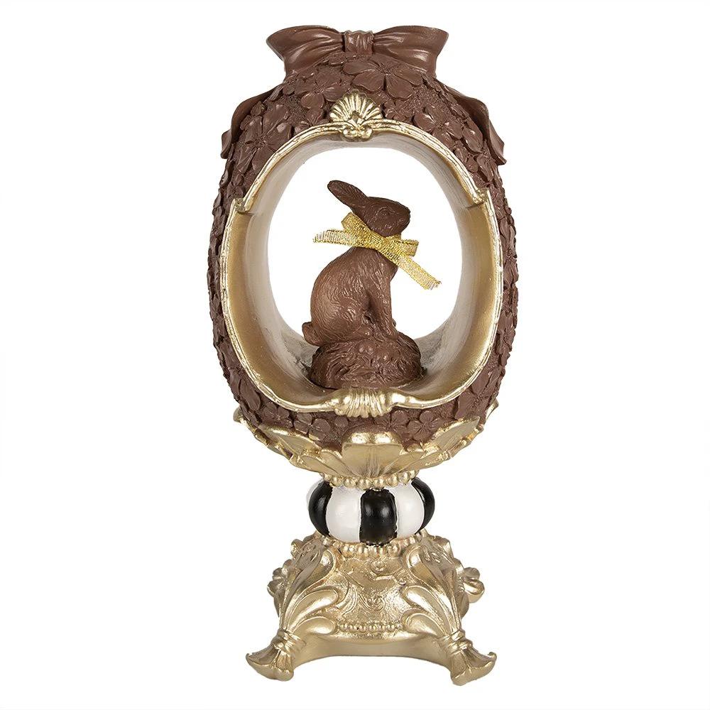Decoration Statue Rabbit 30 cm Brown Polyresin Easter Decoration by Clayre & Eef.