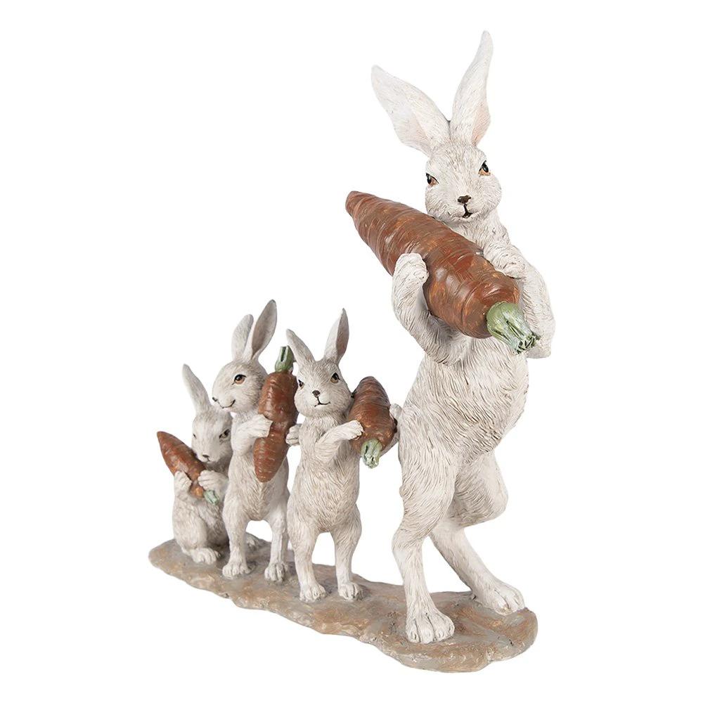 Decoration Statue Rabbit 34x13x33 cm Beige Plastic by Clayre & Eef.