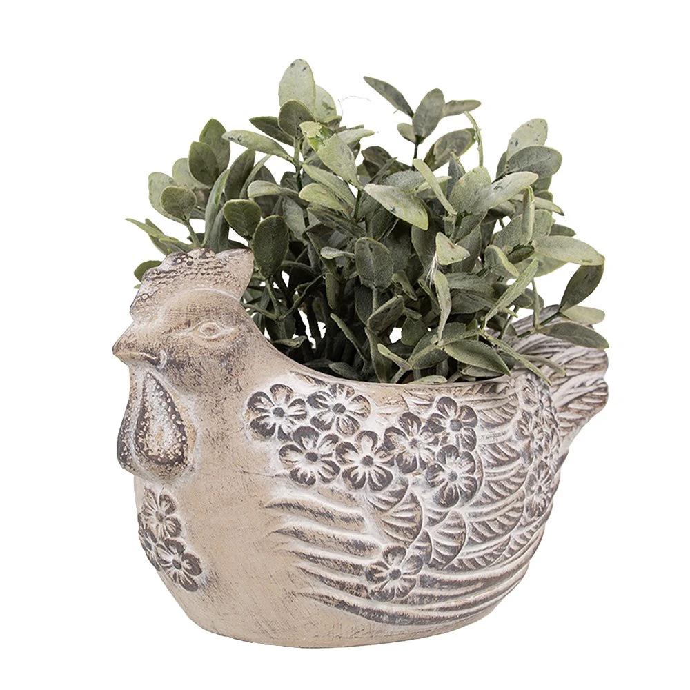 Blumentopf Huhn 26x16x15 cm von Clayre & Eef.