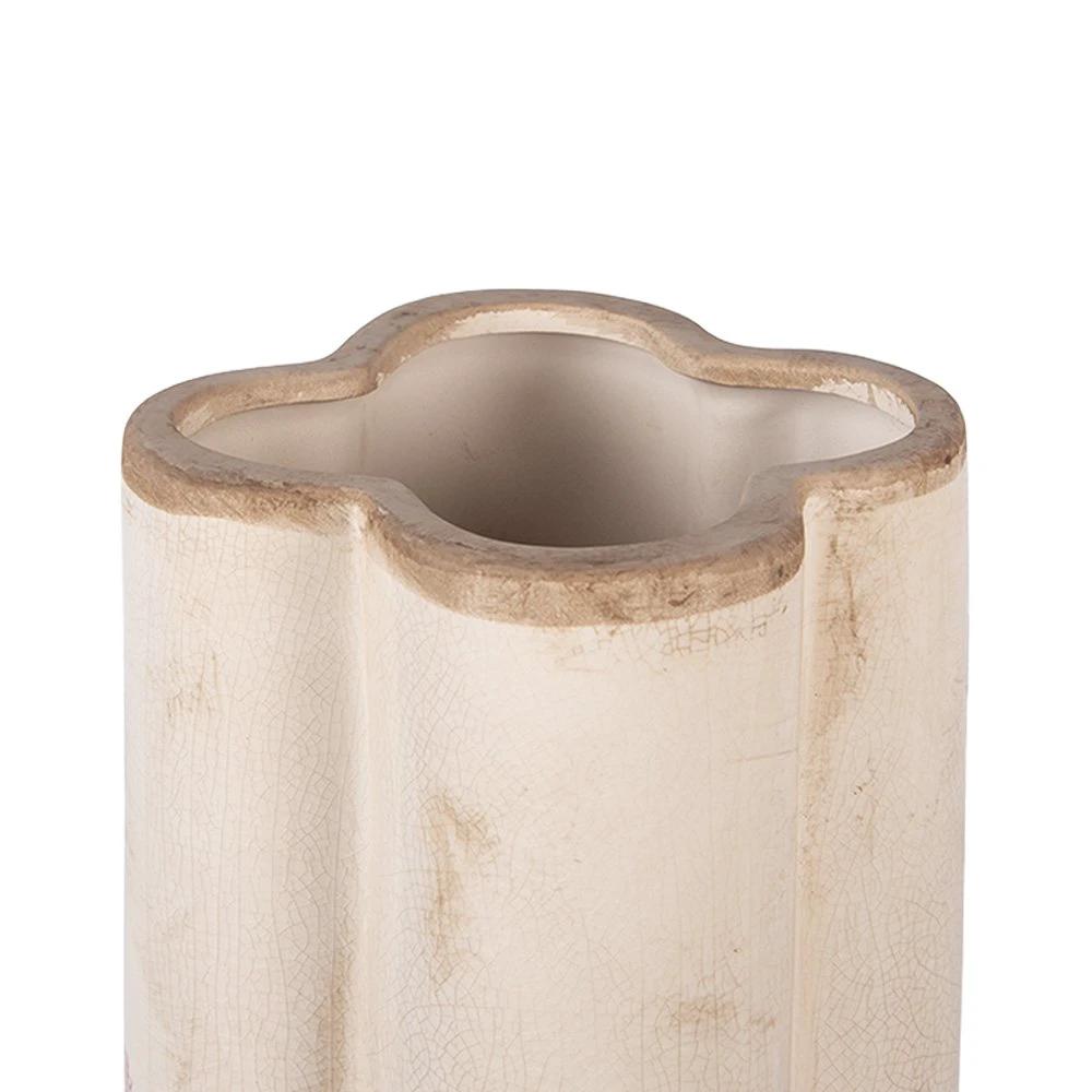 Vase Ø 15x30 cm beige Keramik von Clayre & Eef.