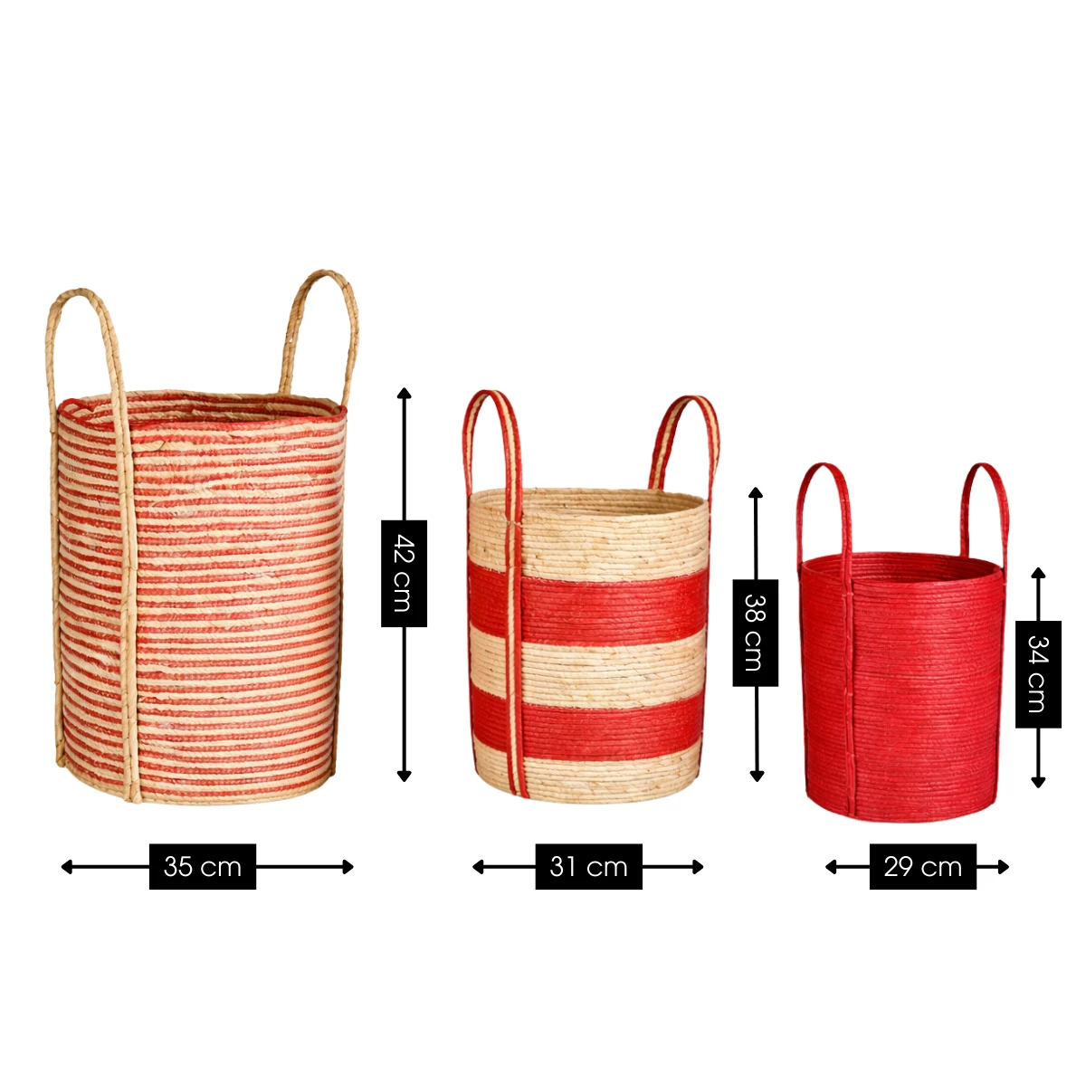 Plantenmand set Rood by Mica Decorations